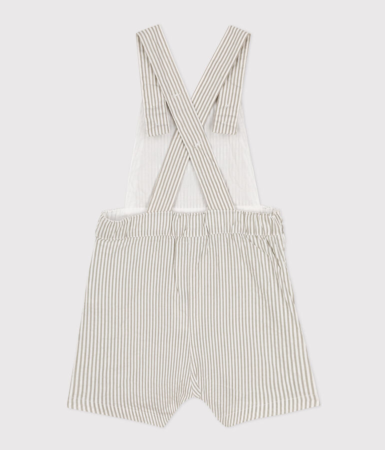 Babies' Seersucker Dungaree Shorts green/white