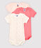 Baby Girls' Pink Short-Sleeved Organic Cotton Bodysuits - 3-Pack variante 1