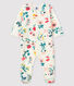 Baby Girls' Floral Print Velour Sleepsuit