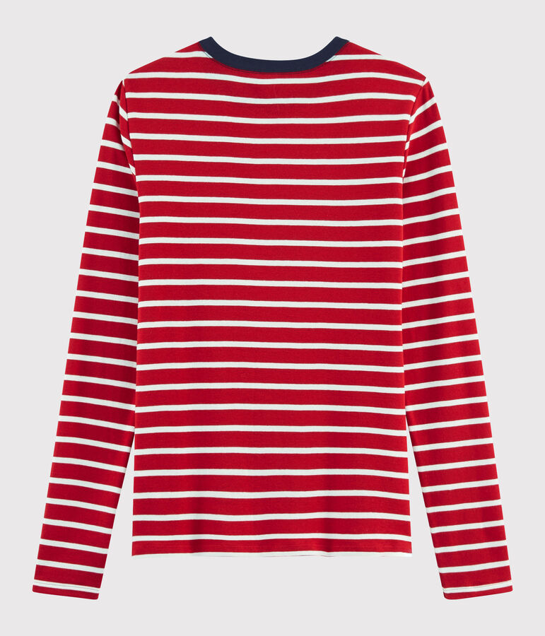 Women's iconic round neck T-shirt TERKUIT red/MARSHMALLOW white