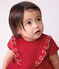 Babies' short-sleeved plain cotton dress with matching bloomers TERKUIT red