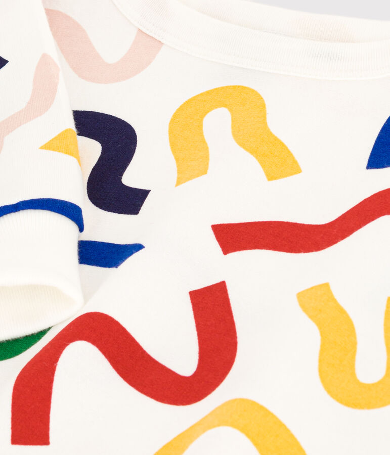 Boys' & Children's Lightweight Printed Fleece Sweatshirt white/multicolor