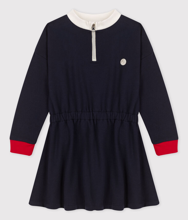Girls' Long-Sleeved Fleece Dress blue
