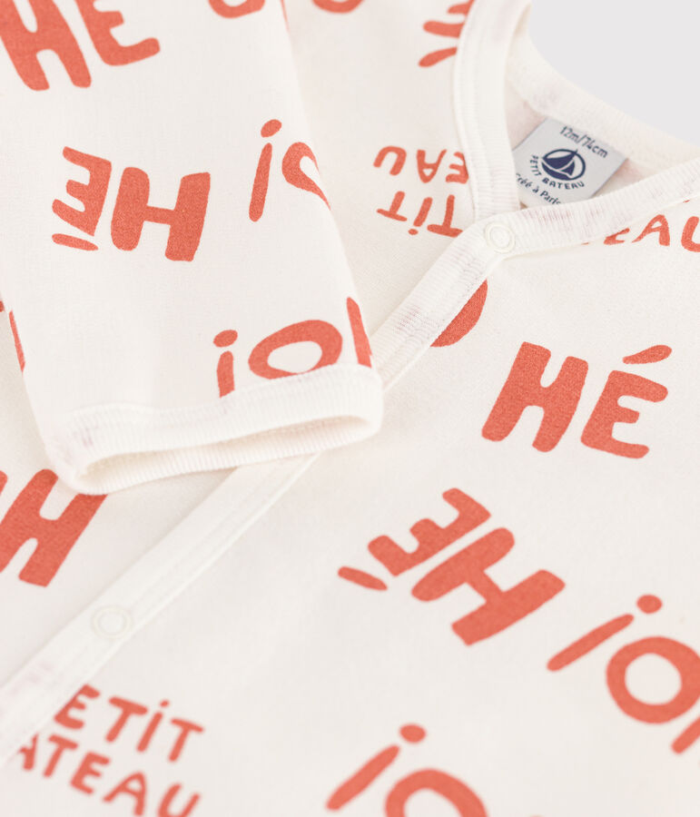 Babies' Fleece Sleepsuit white/pink