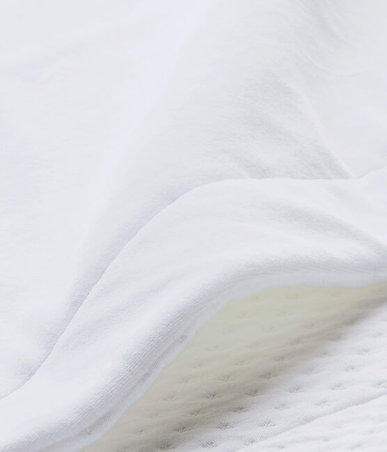 Baby's unisex dual fabric blanket ECUME white