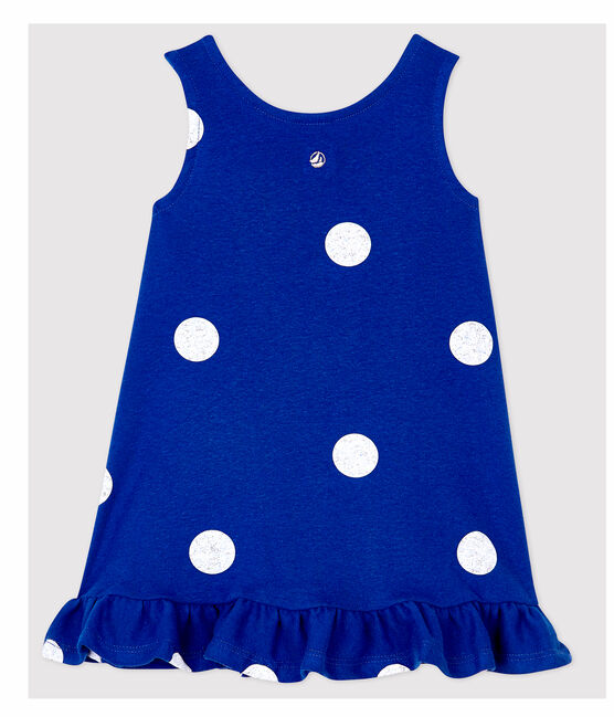 Baby Girls' Sleeveless Linen Dress SURF blue/MARSHMALLOW white