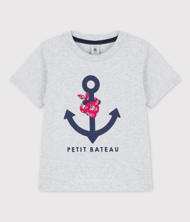 Boys' Short-Sleeved Cotton T-Shirt grey