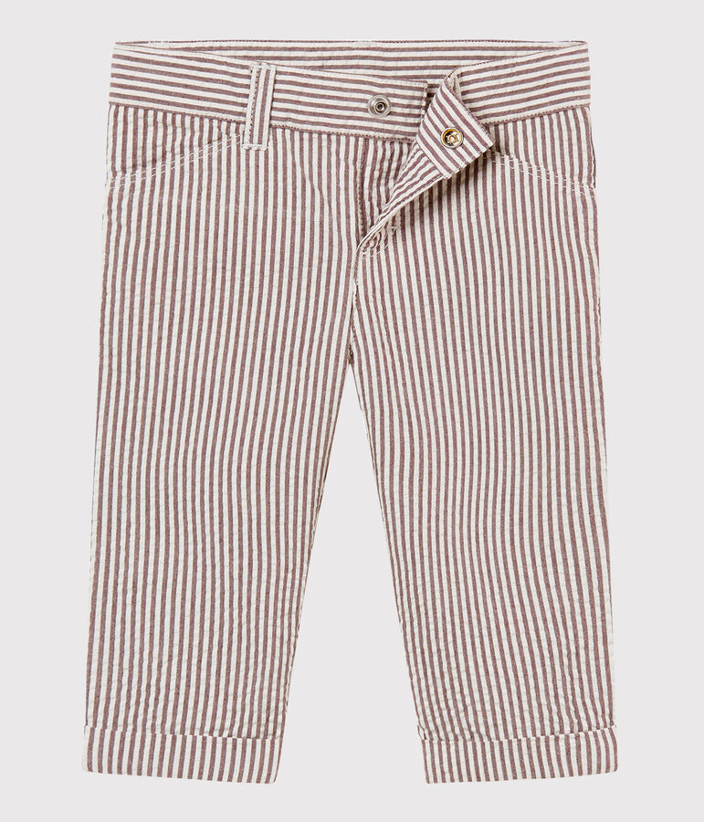 Baby boys' striped trousers brown/white