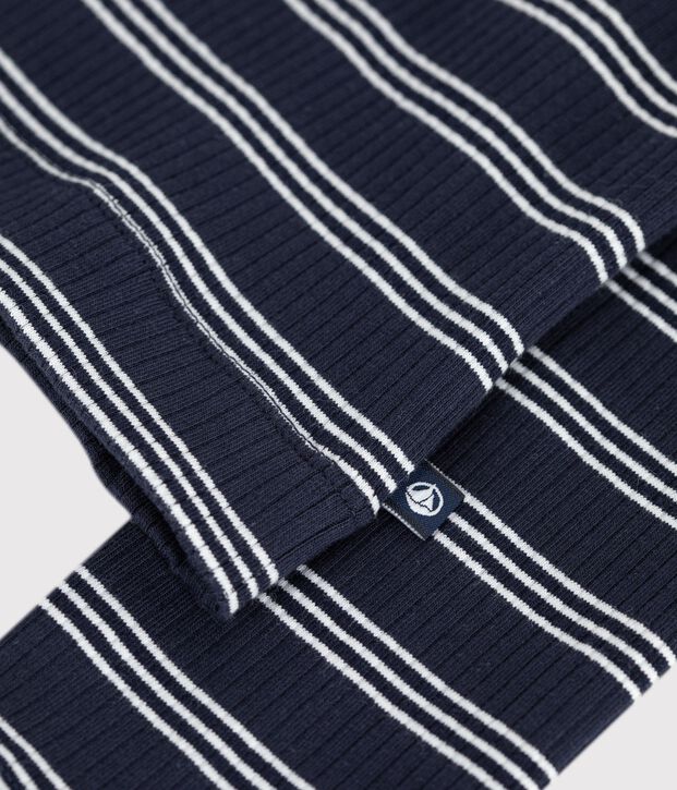 Women's stripy cotton cardigan blue/white