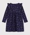 Children's sleeveless cotton dress with flowers blue/multicolor