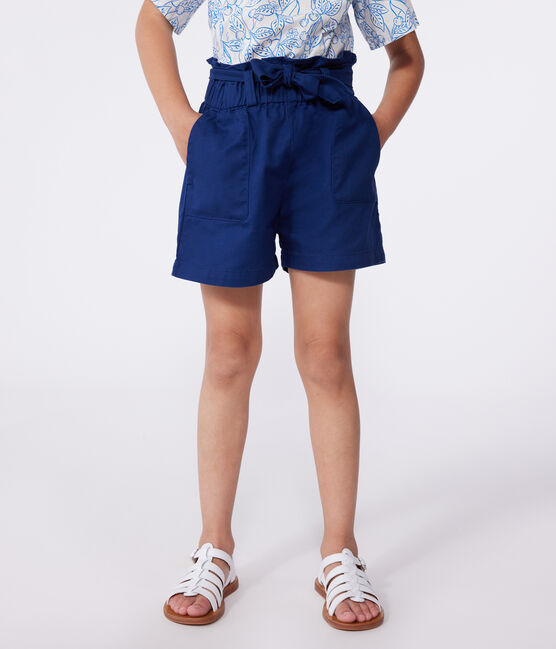 Children's plain cotton shorts MEDIEVAL blue