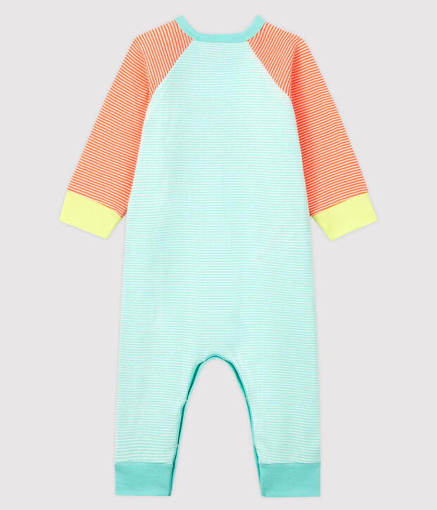 Babies' Footless Ribbed Sleepsuit orange/white