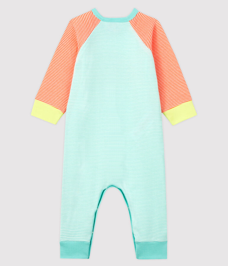 Babies' Footless Ribbed Sleepsuit CORAL orange/MARSHMALLOW white