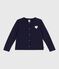 Children's plain cotton cardigan SMOKING blue