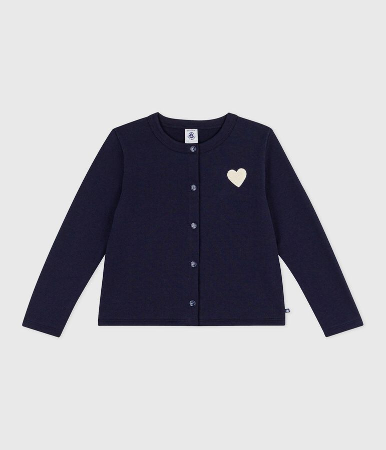 Children's plain cotton cardigan blue