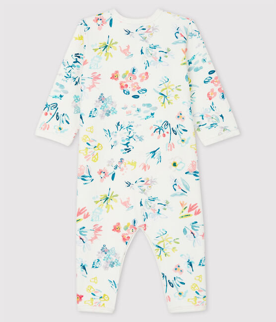 Baby Girls' Floral Tube-Knit Footless Sleepsuit MARSHMALLOW white/MULTICO white