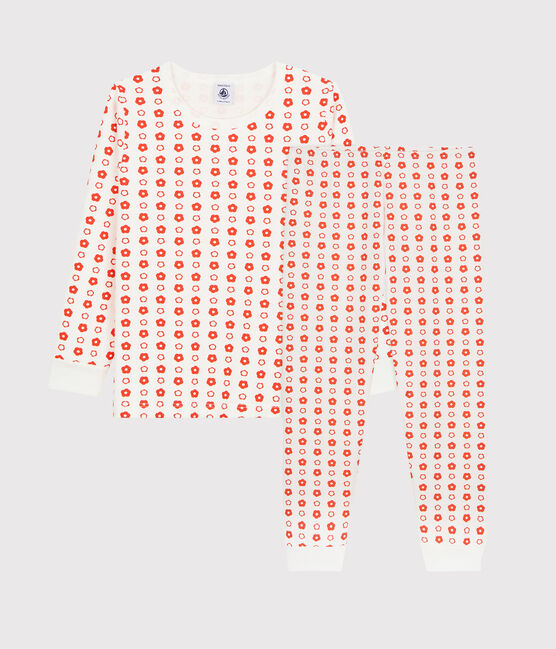 Unisex Graphic Print Organic Cotton Pyjamas MARSHMALLOW white/SPICY