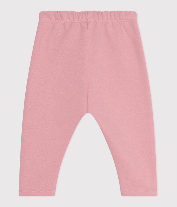 Babies' jogging bottoms in plain cotton pink