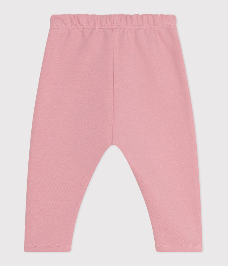 Babies' jogging bottoms in plain cotton pink
