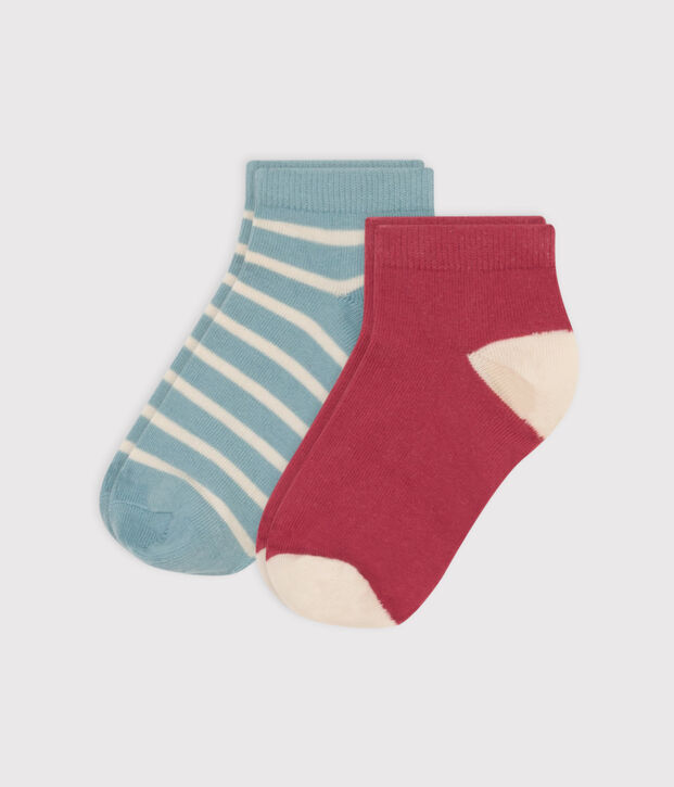 Children's Cotton Jersey Striped Socks - Pack of 2 multicolor