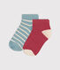 Children's Cotton Jersey Striped Socks - Pack of 2