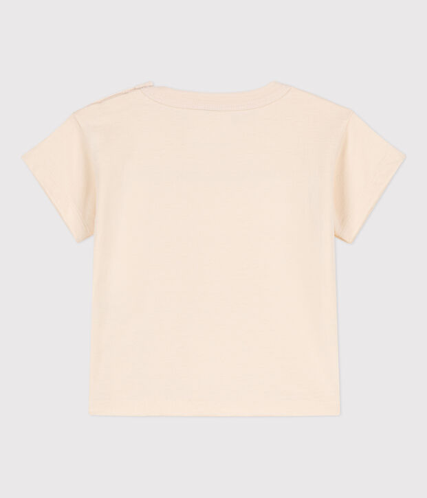 Babies' Embroidered Short-Sleeved Jersey T-Shirt Ecru