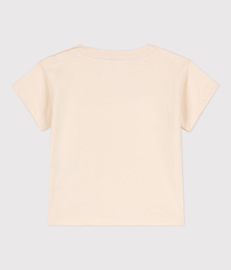 Babies' Embroidered Short-Sleeved Jersey T-Shirt Ecru