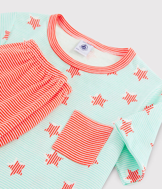 Boys' Stars and Stripes Ribbed Pyjamas MARSHMALLOW white/MULTICO white