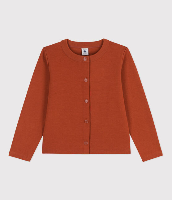 Girls' Cotton Cardigan RUSTY brown