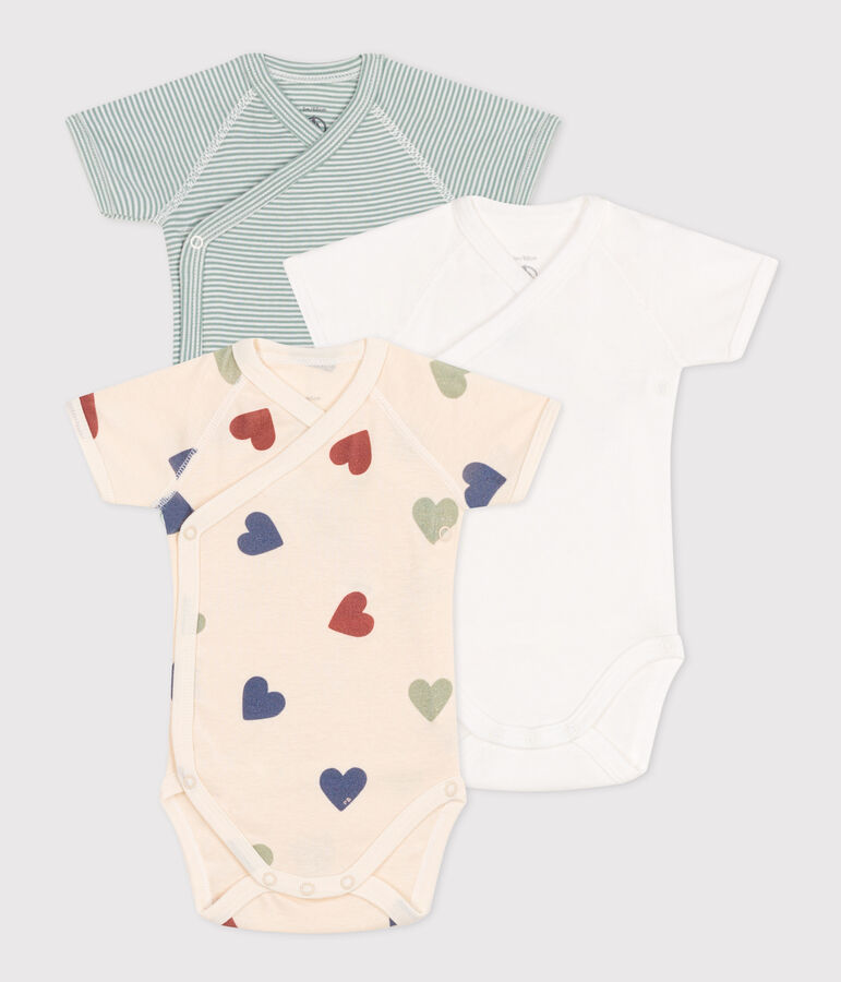 Babies' Wrapover Short-Sleeved Bodysuits - 3-Pack multicolor