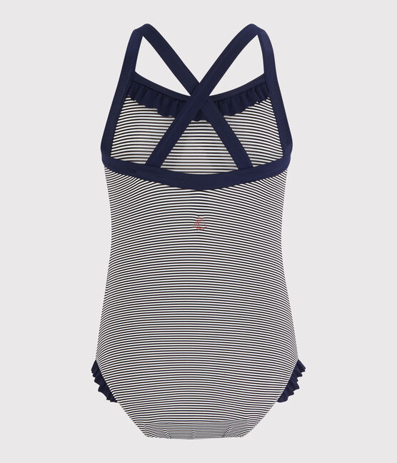 Girls' Swimsuit ABYSSE blue/LAIT white