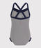 Girls' Swimsuit ABYSSE blue/LAIT white