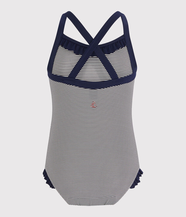 Girls' Swimsuit blue/white