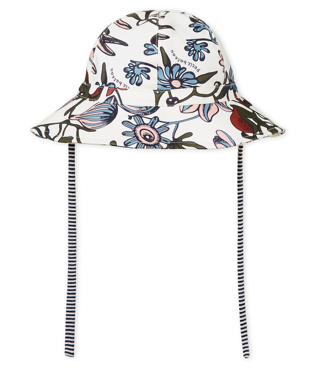 Baby girls' print sun hat white/multicolor