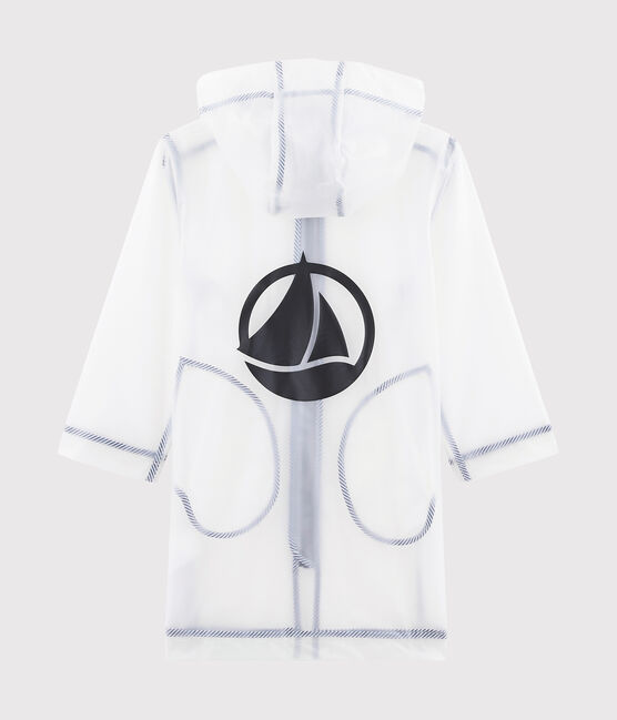 Unisex Children's Long See-Through Waxed Coat TRANSPARENT blue