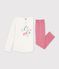 Children's dragon design cotton pyjamas. pink/white