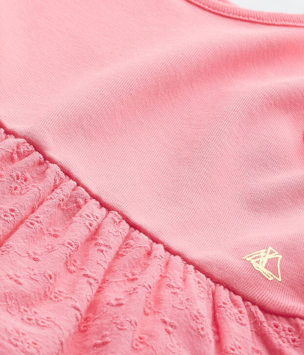 Baby girl's dress with butterfly sleeves pink