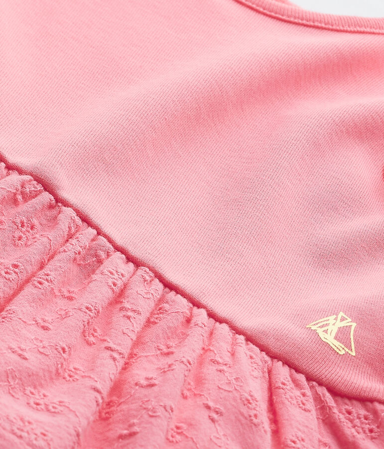 Baby girl's dress with butterfly sleeves pink