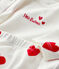 Babies' Red Heart Patterned Organic Cotton Clothing - 3-Pack MARSHMALLOW white/TERKUIT red