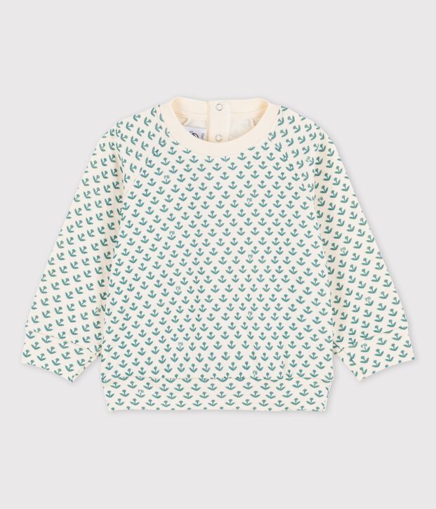 Babies' Tube Knit Sweatshirt Ecru/green