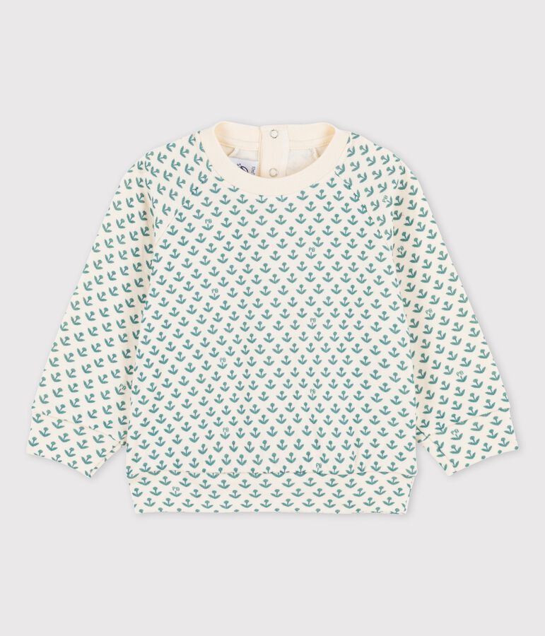Babies' Tube Knit Sweatshirt Ecru/green