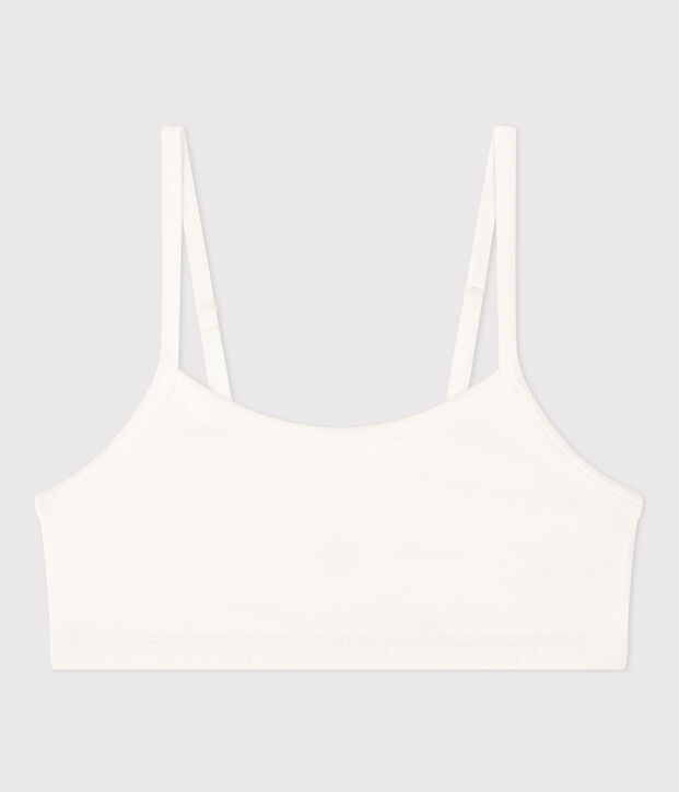Women's Plain Cotton and Elastane Bra white