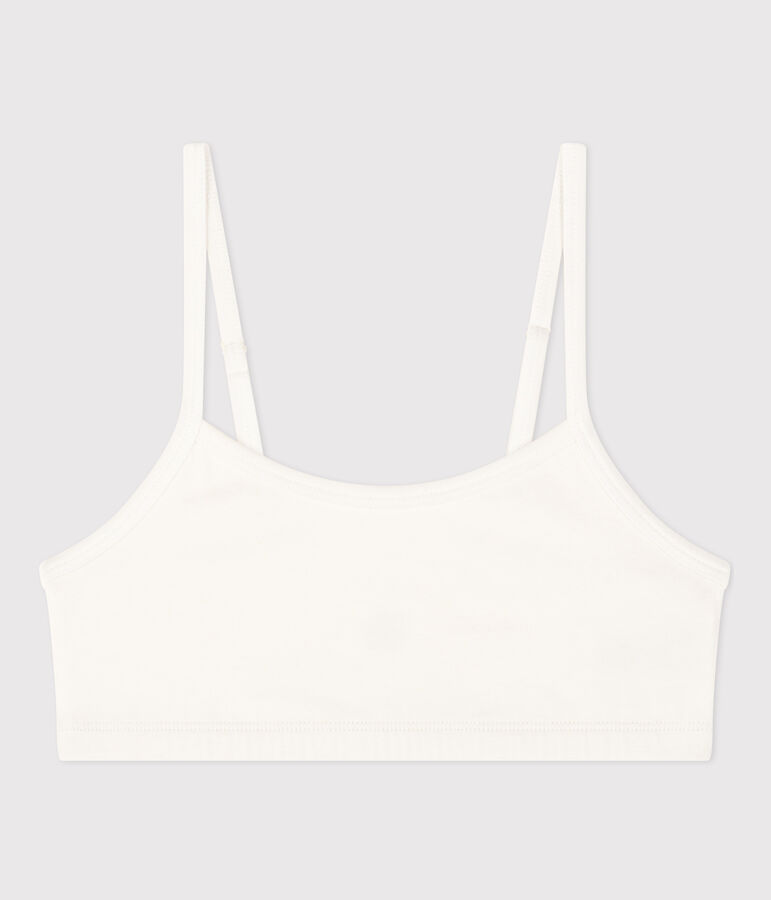 Women's Plain Cotton and Elastane Bra white