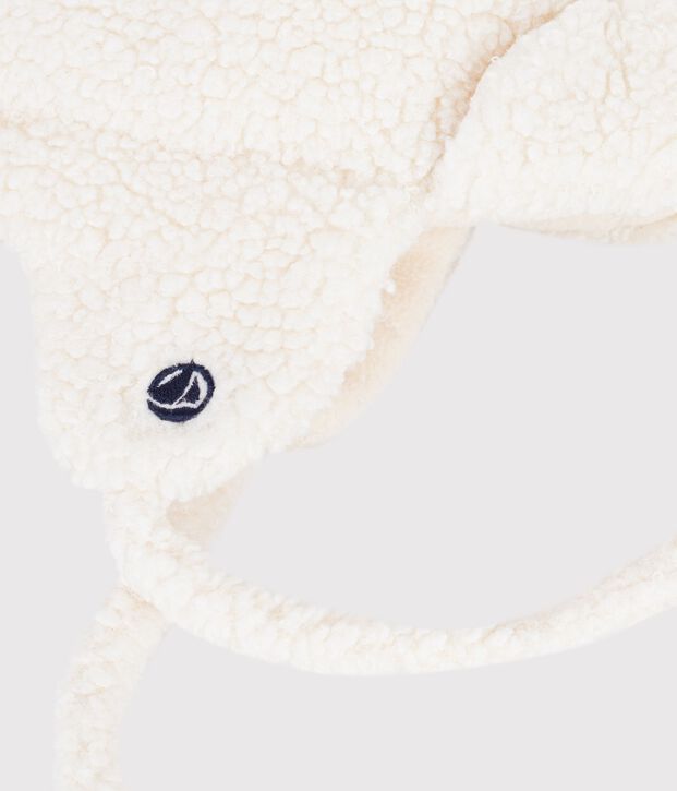 Babies' sherpa chapka hat with ears MILK