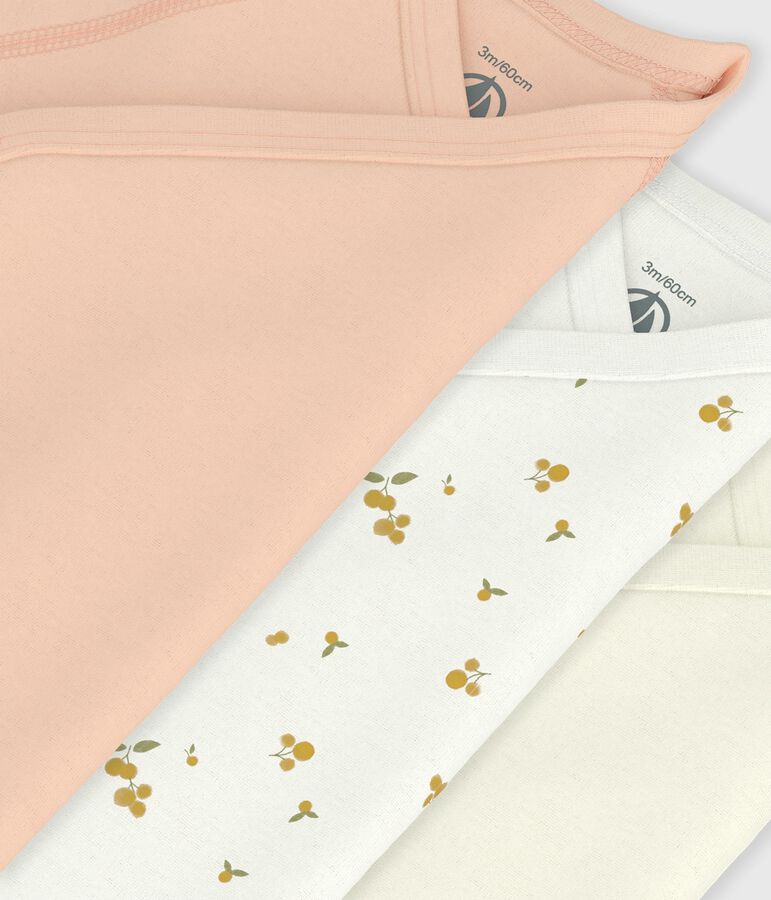 Pack of babies' short-sleeved printed cotton wrapover bodies variante 1