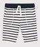 Boys' Cotton Bermuda Shorts MARSHMALLOW white/SMOKING blue