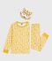 Children's leopard print cotton fancy dress pyjamas MARSHMALLOW white/MULTICO white