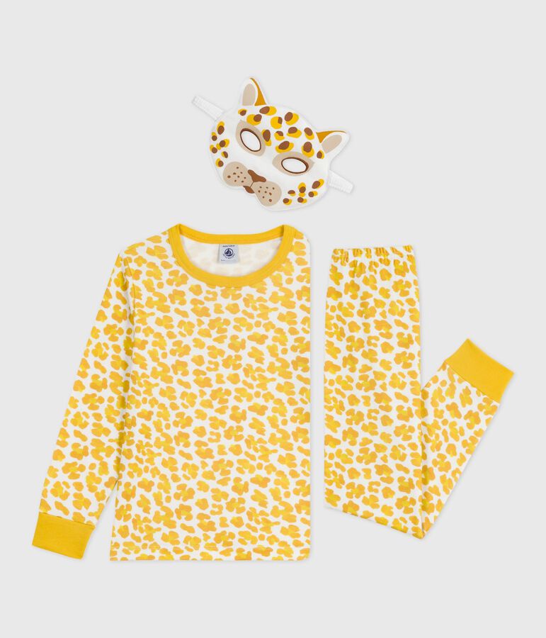 Children's leopard print cotton fancy dress pyjamas white/multicolor