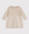 Babies' long-sleeved knitted cotton dress MONTELIMAR CHINE beige