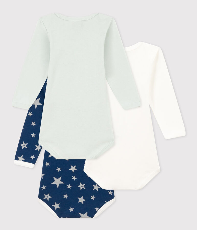 Glow-In-The-Dark Short-Sleeved Cotton Bodysuits - 3-Pack multicolor